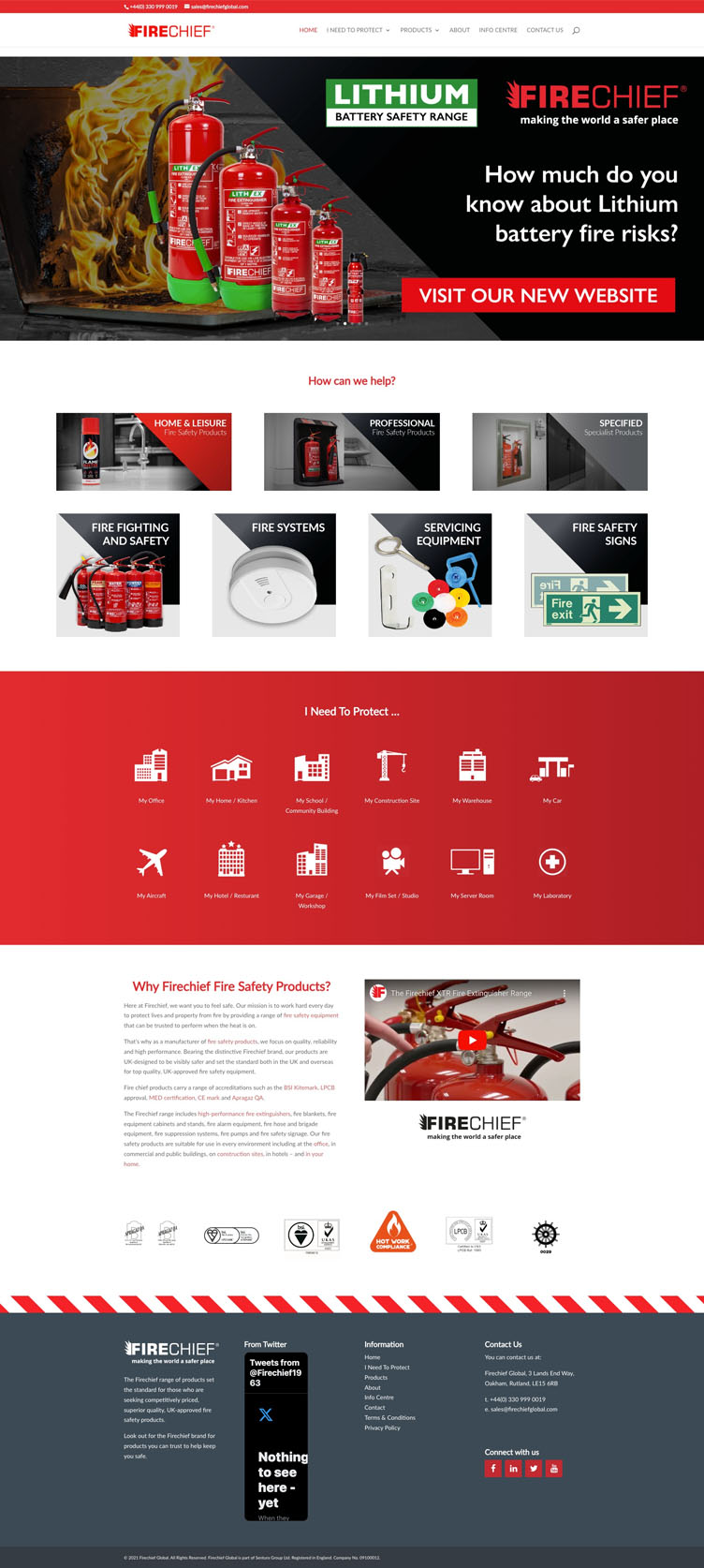 A screenshot of the design DCI Digital created for Firechief Global Ecommerce store