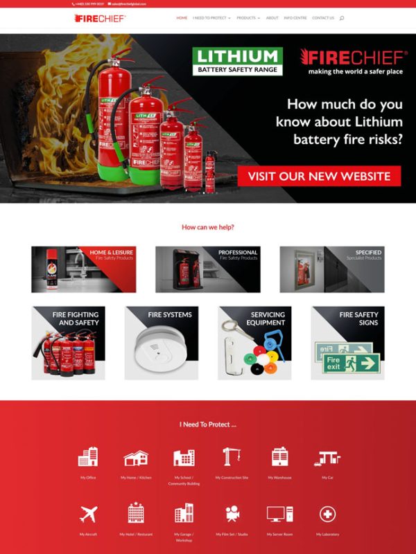 A preview of the design DCI Digital created for Firechief Global Ecommerce store