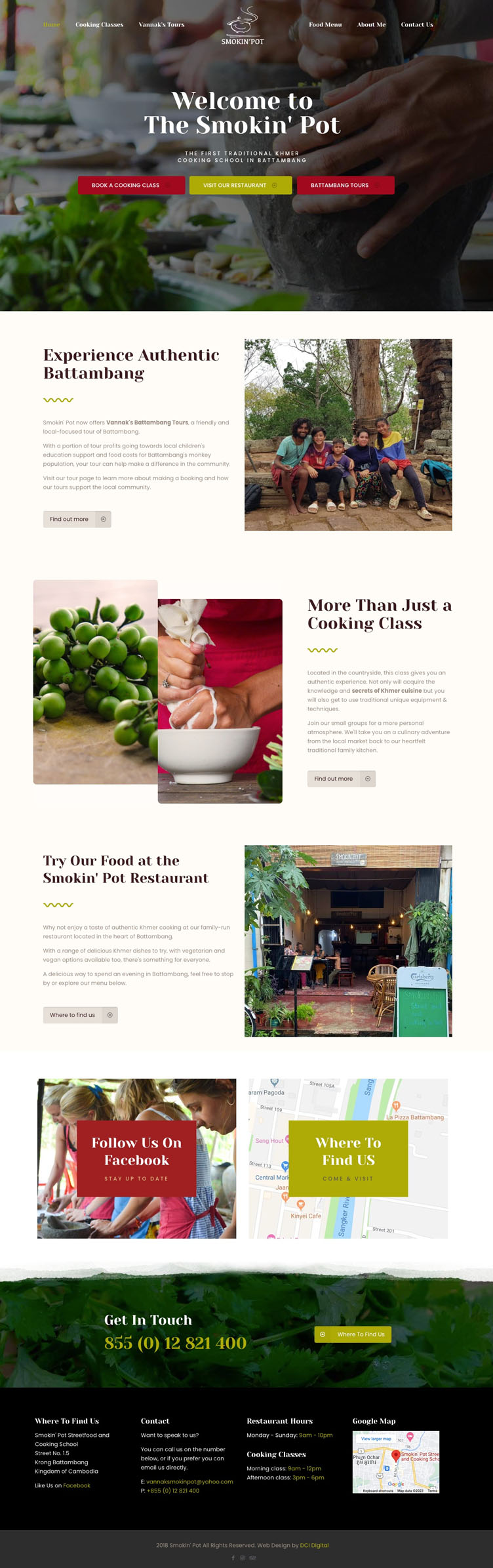 A full mock-up of the website we build for a charity in Cambodia called Smokin' Pot